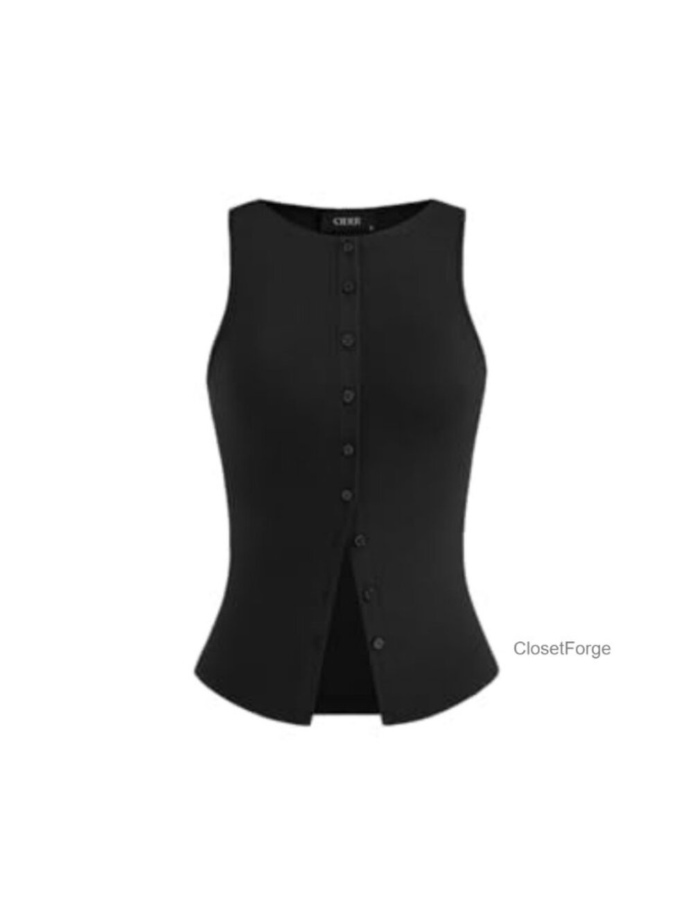 Women's Sleeveless Ribbed Crop Tank Top Button Down Y2K Going Out Top